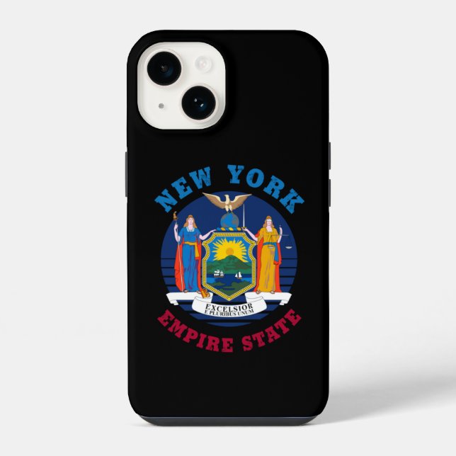 Coque iPhone Drapeau de l'État de New York (Verso)