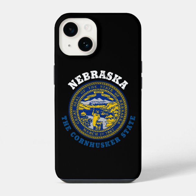 Coque iPhone Drapeau de l'État du CORNHUSKER du NEBRASKA (Verso)