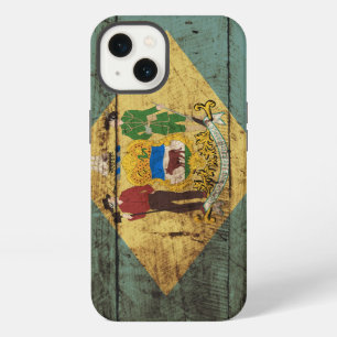 Etui iPhone 13 Drapeau de l'État du Delaware sur un ancien grain