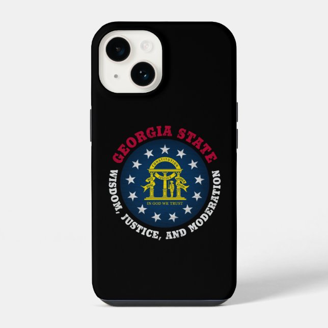 COQUE iPhone DRAPEAU DE L'ÉTAT GEORGIA PEACH (Verso)