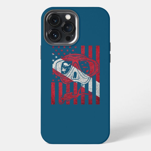 Coque iPhone Drapeau de plongée Diver Down Plongée en scaphandr (Verso)