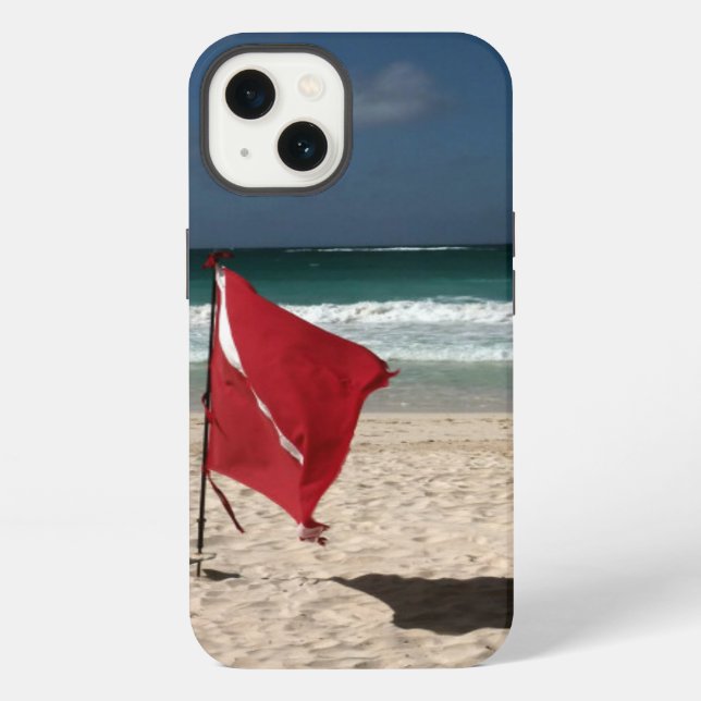 Coque iPhone Drapeau de plongée sur la plage (Verso)