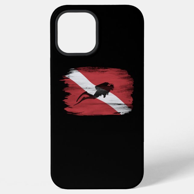 Coque iPhone Drapeau de plongée vers le bas pinceau, Drapeau de (Verso)