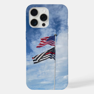 Coque iPhone 15 Pro Max Drapeau de pompier américain