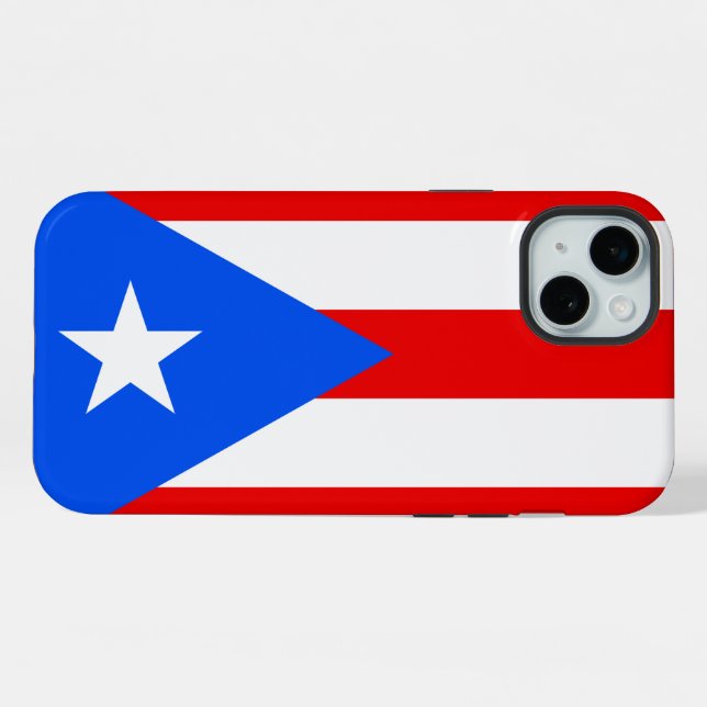 Coque iPhone drapeau de Porto Rico (Verso Horizontal)