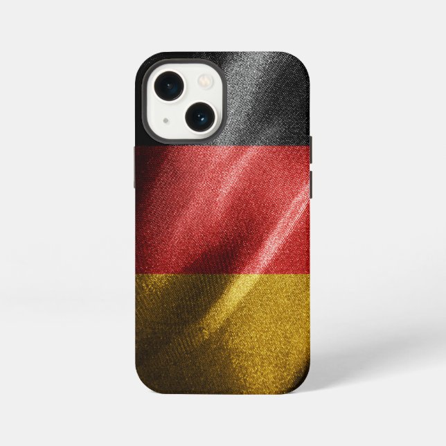 Coque iPhone Drapeau de soie allemand (Verso)