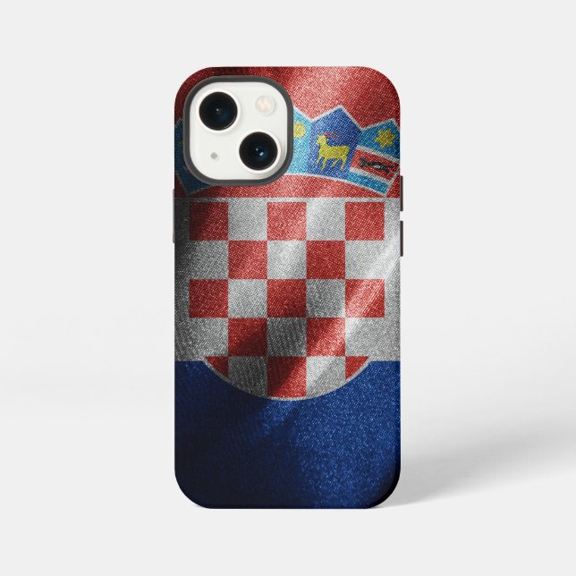 Coque iPhone Drapeau de soie de Croatie (Verso)