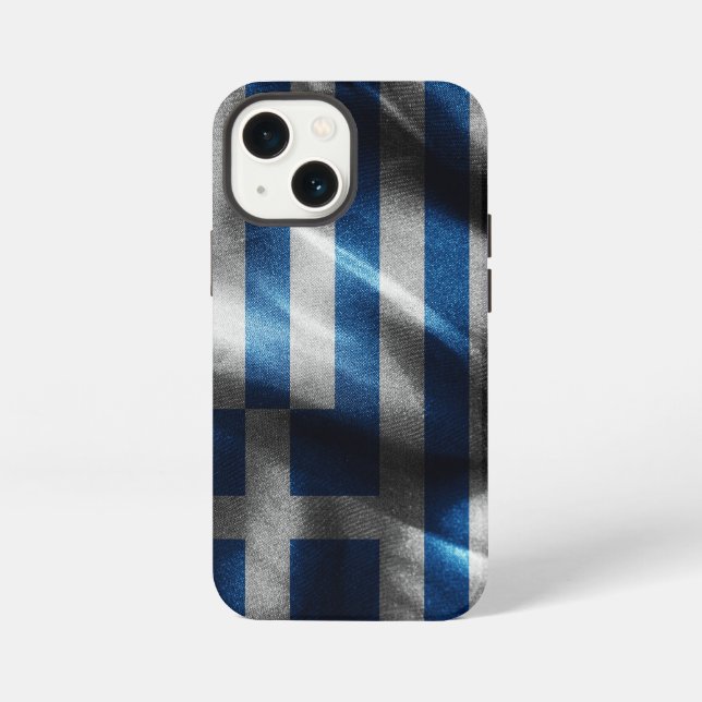 Coque iPhone Drapeau de soie de Grèce (Verso)