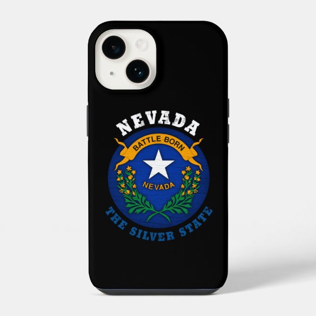 COQUE iPhone DRAPEAU D'ÉTAT D'ARGENT NEVADA (Verso)