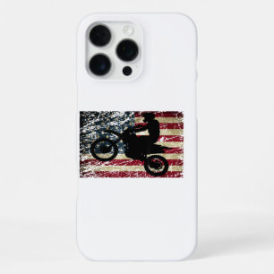 Coque iPhone 16 Pro Max Drapeau Dirt Vélo USA Drapeau T-Shirt Motocross Dr