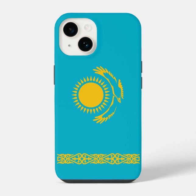 Coque iPhone Drapeau du Kazakhstan (Verso)
