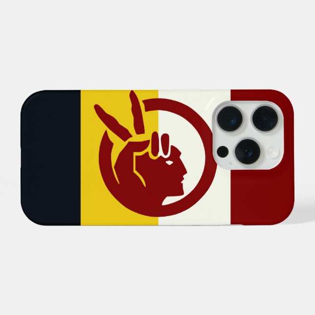 Coque iPhone drapeau du Mouvement indien américain (Verso Horizontal)