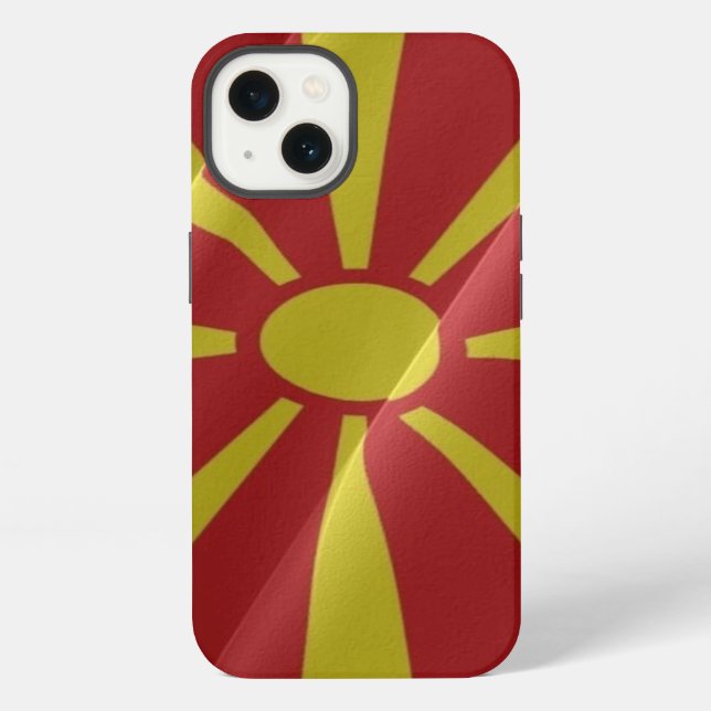 Coque iPhone Drapeau du Nord de la Macédoine - (Verso)