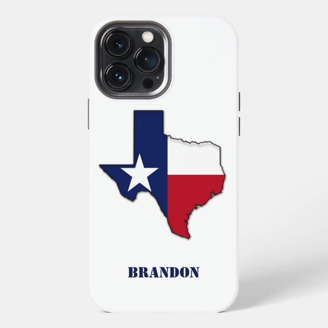 Coque iPhone Drapeau du Texas au contour de l'État moderne (Verso)