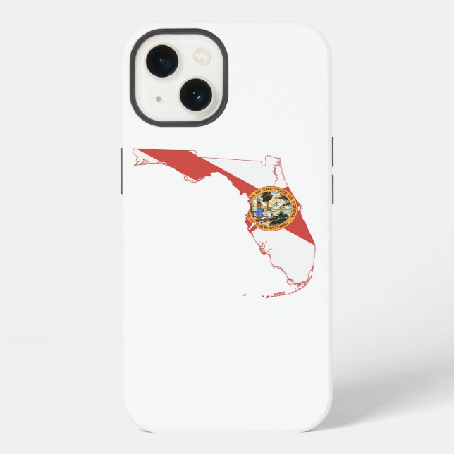 Coque iPhone Drapeau et carte de l'État de Floride (Verso)