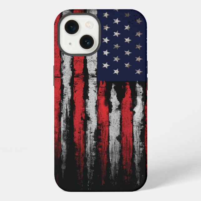 Coque iPhone Drapeau Grunge U.S.A (Verso)