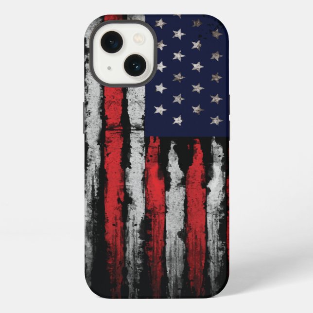 Coque iPhone Drapeau Grunge U.S.A (Verso)