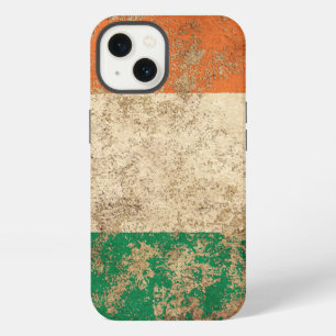 Etui iPhone 13 Drapeau irlandais vintage âgé rugueux