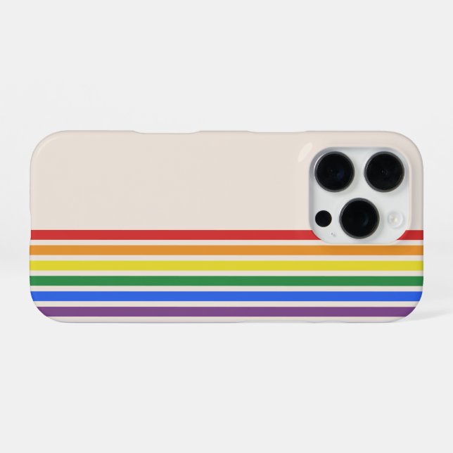 Coque iPhone Drapeau LGBTQ arc-en-ciel (Verso Horizontal)