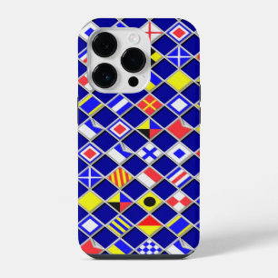 Coque Pour iPhone 14 Pro Drapeau nautique à motif à carreaux