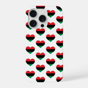 Coque iPhone 15 Pro Drapeau panafricain cœur Afro Américain Histoire n