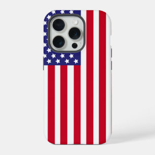 Coque iPhone 15 Pro Drapeau patriotique américain étoiles et bandes US