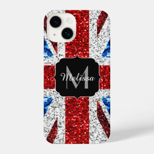Coque Pour iPhone 14 Drapeau rouge bleu blanc brillant parties scintill