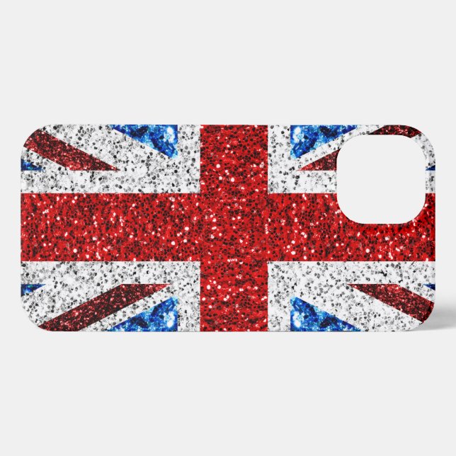 Coque iPhone Drapeau rouge bleu blanc brillant parties scintill (Verso Horizontal)