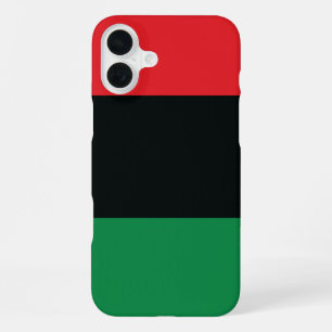 Coque iPhone 16 Plus Drapeau rouge, noir et vert