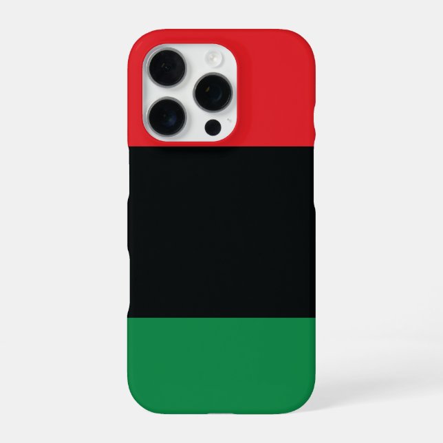 Coque iPhone Drapeau rouge, noir et vert (Verso)