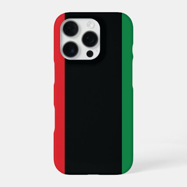 Coque iPhone Drapeau Rouge, Noir et Vert (Verso)