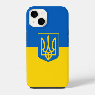 Coque Pour iPhone 14 Drapeau ukrainien avec armoiries