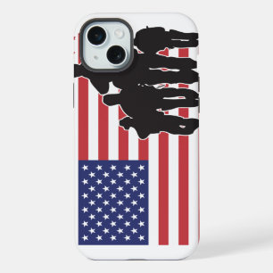 Coque iPhone 15 Plus Drapeau USA - Soutenez nos troupes