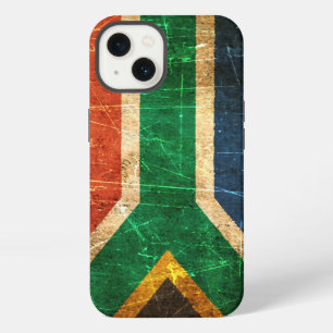 Etui iPhone 13 Drapeau Vintage sud-africain griffé et usé