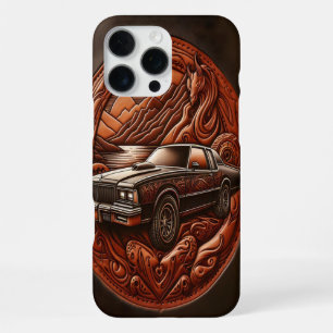 Coque iPhone 16 Pro Max Dreamy Mountain Drive avec Muscle Car