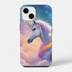 Coque Pour iPhone 14 Dreamy Unicorn Parties scintillant Pastel Galaxy N