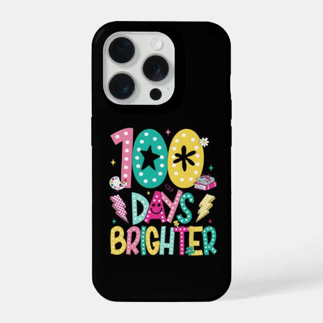 Coque iPhone Drôle 100 Jours Brighter Célébration Scolaire Ense (Verso)