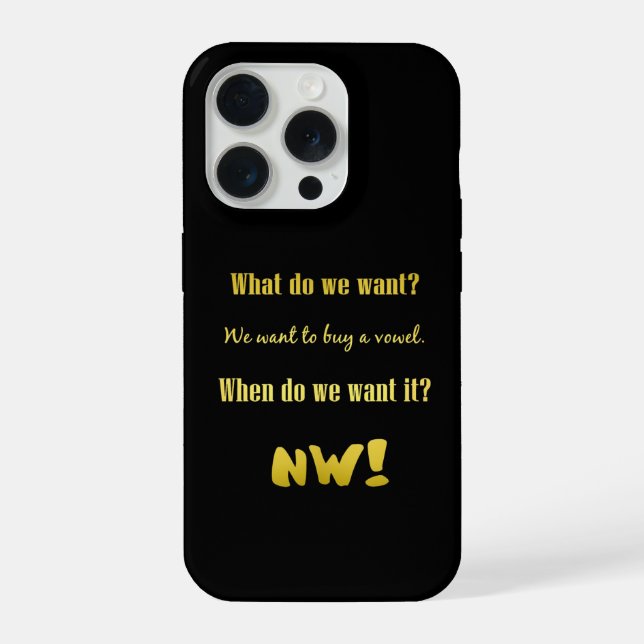 Coque iPhone Drôle Acheter une voyelle — Maintenant ! (Verso)
