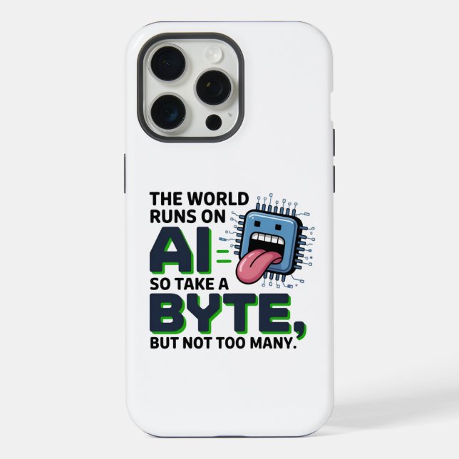 Coque iPhone Drôle AI Byte Citation - Geek technique Humour (Verso)