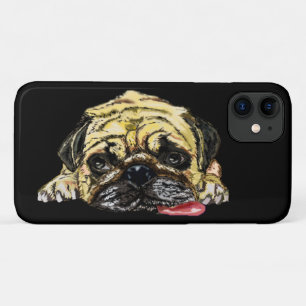 Coque iphone drôle avec chien Carlin - Vos couleur
