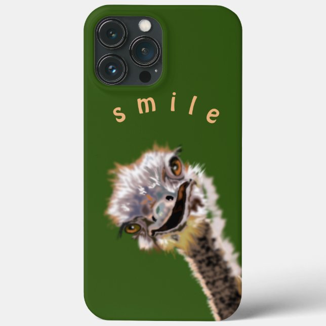 Coque iphone drôle avec Happy Ostrich - Smile (Verso)