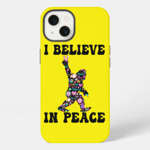 Etui iPhone 13 Drôle Bigfoot Je Crois En La Paix