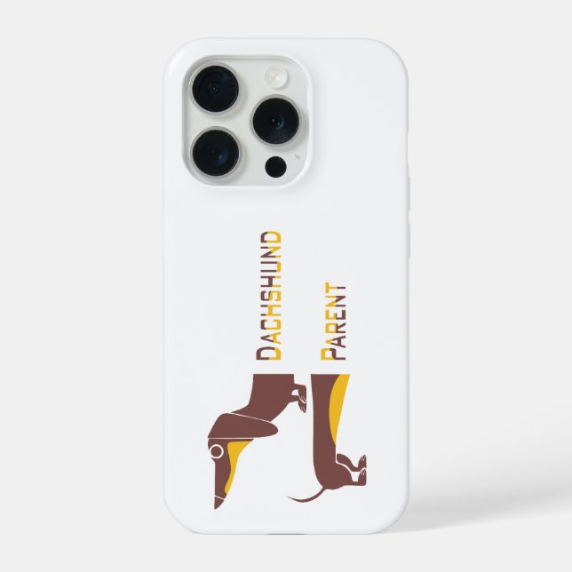 Coque iPhone Drôle de dachshund mignon pour le parent de long c (Verso)