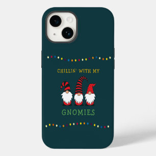 Coque Pour iPhone 14 Drôle de détente avec mes gnomes Pun de Noël