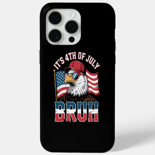Coque iPhone 15 Pro Max Drôle du 4 juillet Bruh Aigle patriotique