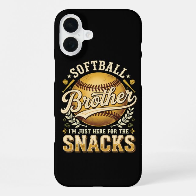 Coque iPhone Drôle Frère de Softball Snacks Sports (Verso)