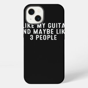 Etui iPhone 13 Drôle J'aime ma guitare et peut-être 3 personnes .