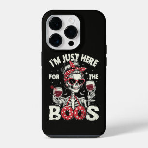 Coque Pour iPhone 14 Plus Drôle je suis juste ici pour les fantômes squelet
