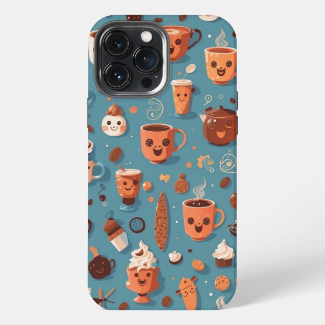 Coque iPhone Drôle Motif de café (Verso)