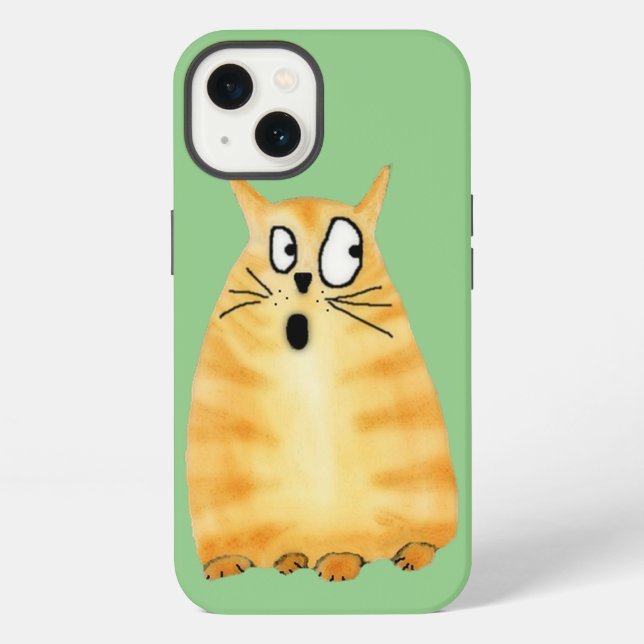 Coque iPhone Drôle Orange Tabby Cat (Verso)